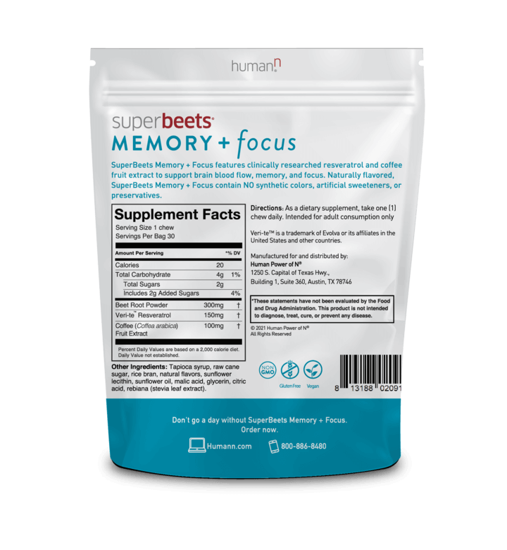 SuperBeets® Memory & Focus chews